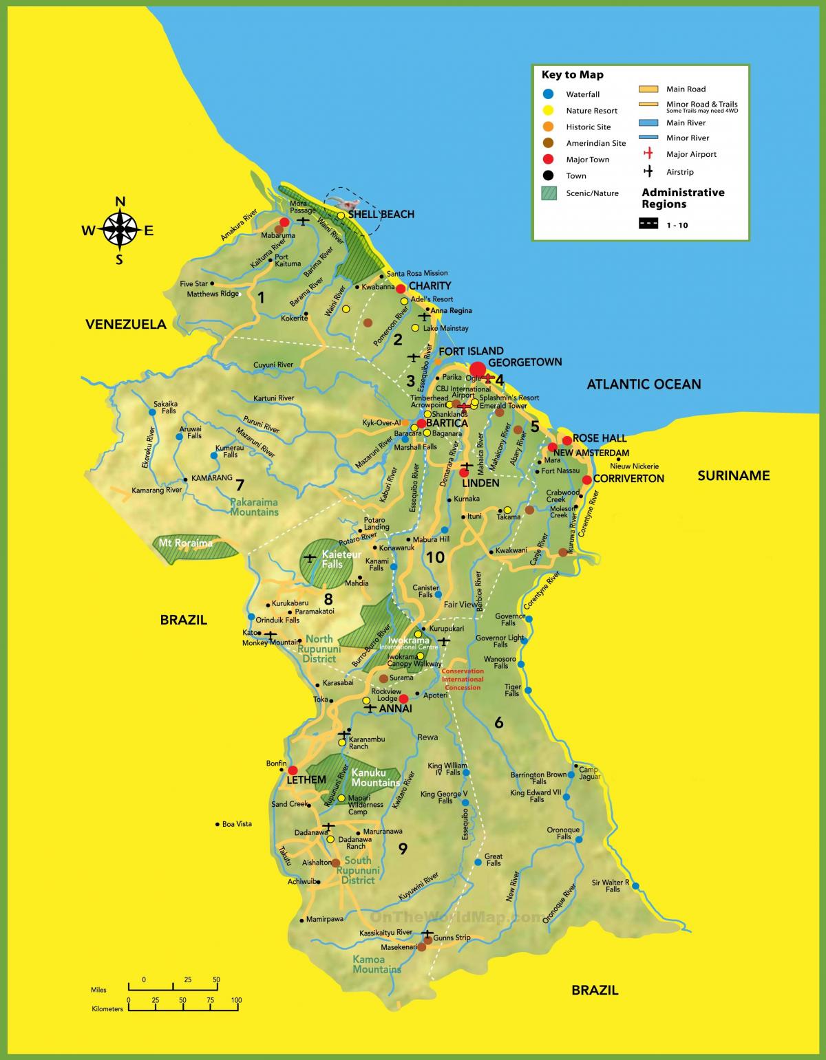 mapa de imagen de Guyana
