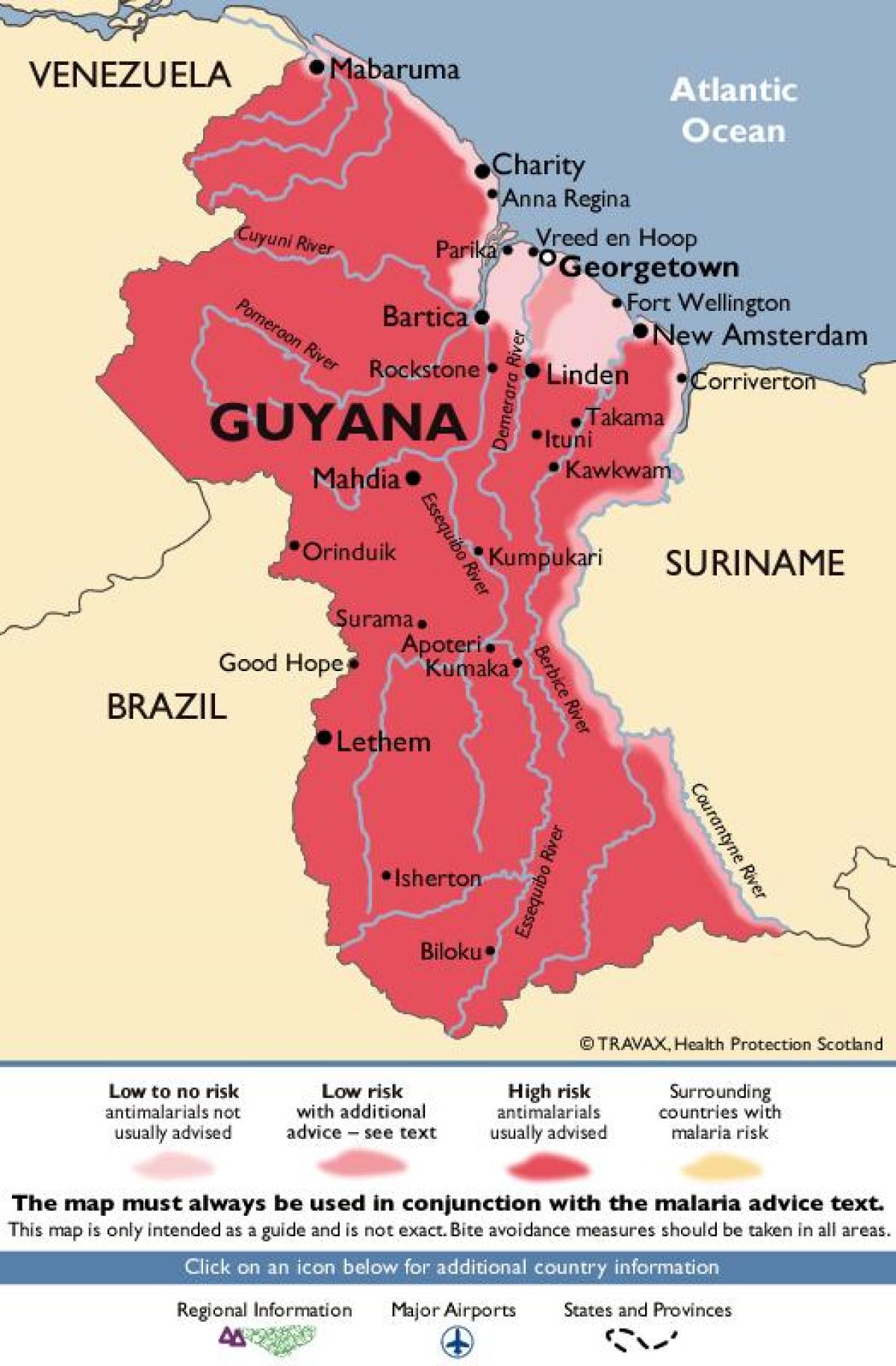 el mapa de Guyana