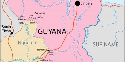 Mapa de Guyana ubicación en el mundo