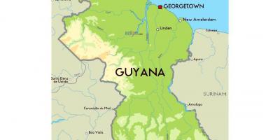 Un mapa de Guyana