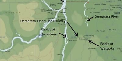 Mapa de esequibo costa de Guyana
