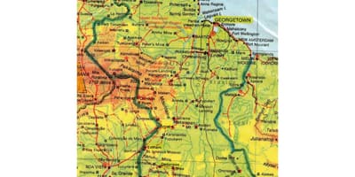 Mapa de Guyana áfrica