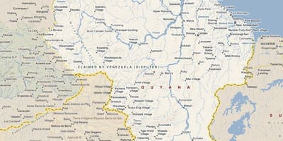 Mapa de Guyana carretera